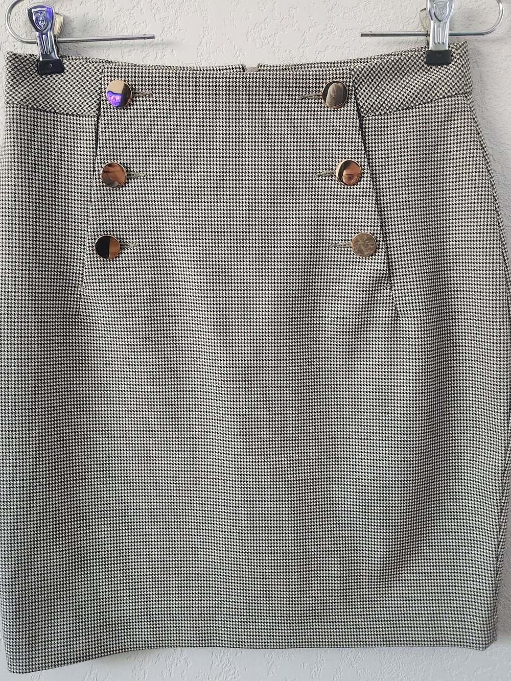 H&M Classic High-Waist Button Pencil Skirt - Light Gray